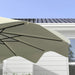 Solar Patio Umbrella with LED and Tilt in Cream White - Little and Giant Explorers Outsunny