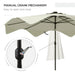 Solar Patio Umbrella with LED and Tilt in Cream White - Little and Giant Explorers Outsunny