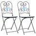 2 Ceramic Foldable Bistro Chairs in Blue and White - Little and Giant Explorers vidaXL