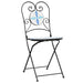 2 Ceramic Foldable Bistro Chairs in Blue and White - Little and Giant Explorers vidaXL