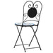 2 Ceramic Foldable Bistro Chairs in Blue and White - Little and Giant Explorers vidaXL