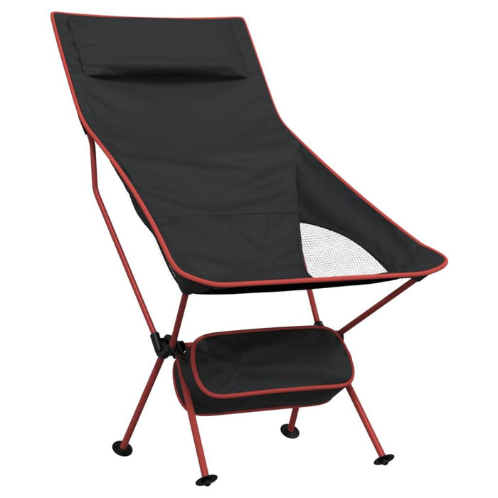 2 Foldable Camping Chairs in Black - Little and Giant Explorers vidaXL