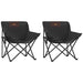 Camping Chairs with Pocket Foldable 2 pcs Black - Little and Giant Explorers vidaXL