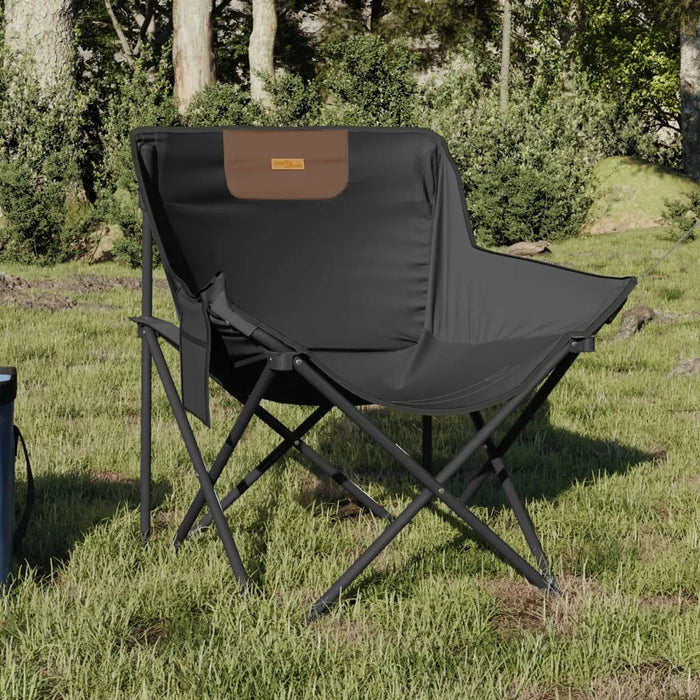 Camping Chairs with Pocket Foldable 2 pcs Black - Little and Giant Explorers vidaXL