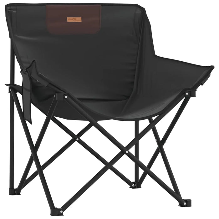 Camping Chairs with Pocket Foldable 2 pcs Black - Little and Giant Explorers vidaXL