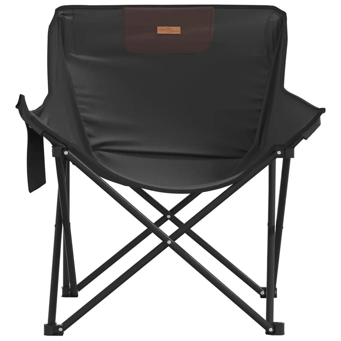 Camping Chairs with Pocket Foldable 2 pcs Black - Little and Giant Explorers vidaXL