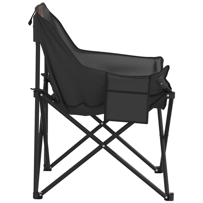 Camping Chairs with Pocket Foldable 2 pcs Black - Little and Giant Explorers vidaXL