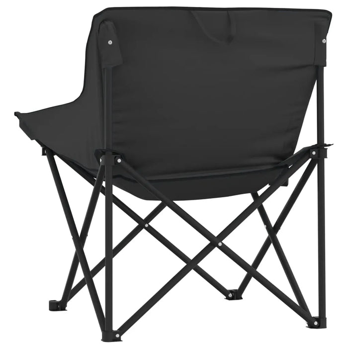 Camping Chairs with Pocket Foldable 2 pcs Black - Little and Giant Explorers vidaXL