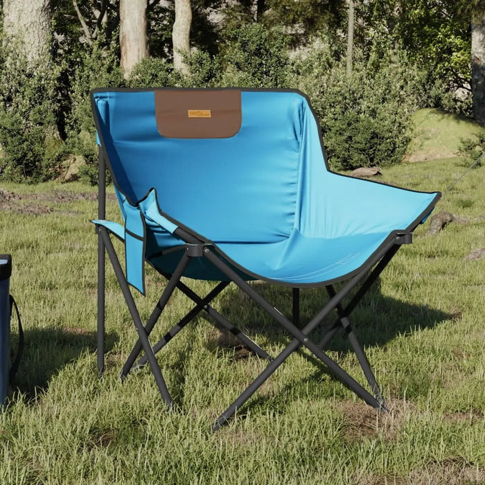 Camping Chairs with Pocket Foldable 2 pcs Bright Blue - Little and Giant Explorers vidaXL