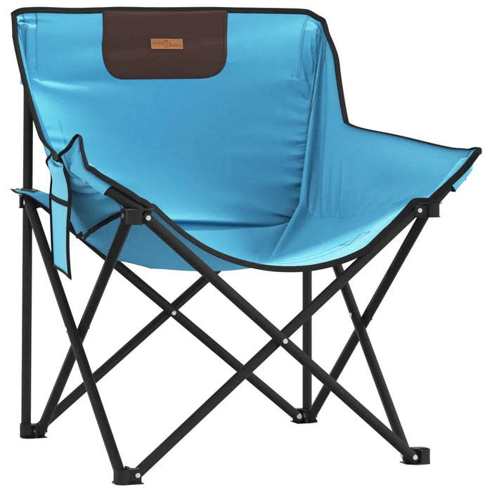 Camping Chairs with Pocket Foldable 2 pcs Bright Blue - Little and Giant Explorers vidaXL