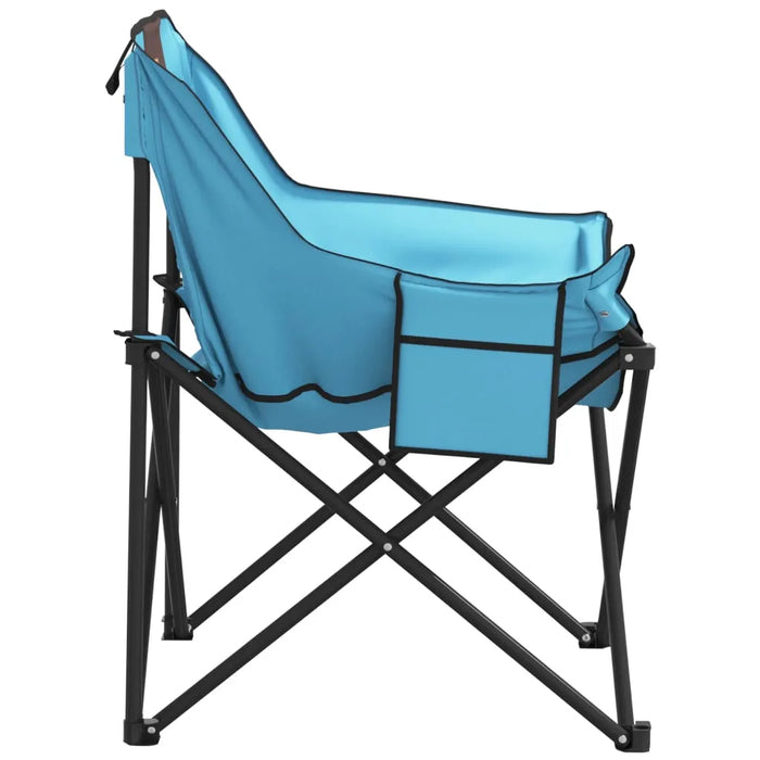 Camping Chairs with Pocket Foldable 2 pcs Bright Blue - Little and Giant Explorers vidaXL