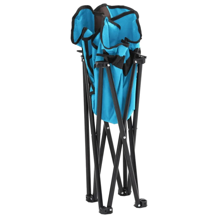 Camping Chairs with Pocket Foldable 2 pcs Bright Blue - Little and Giant Explorers vidaXL