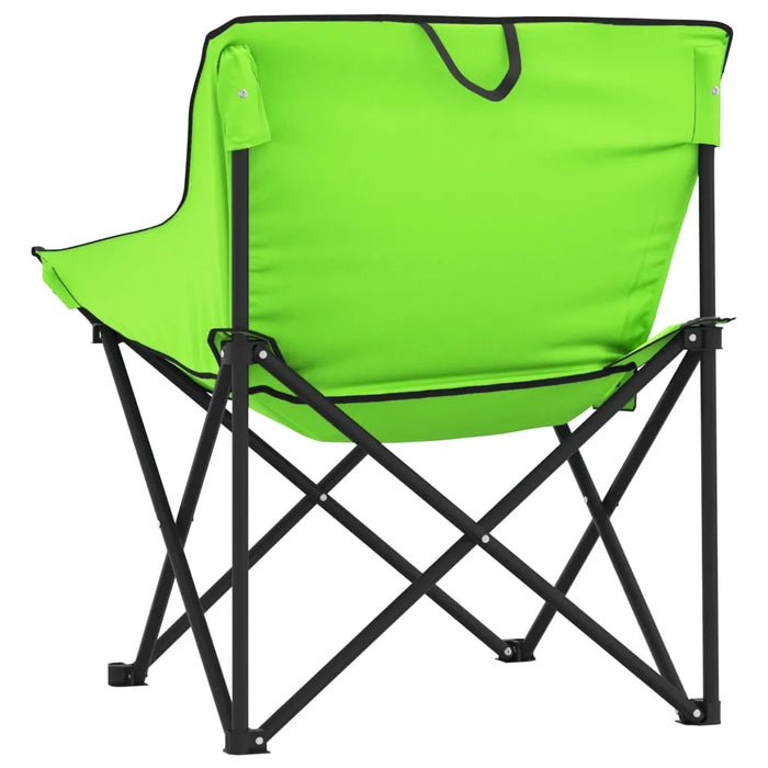 Camping Chairs with Pocket Foldable 2 pcs Green - Little and Giant Explorers vidaXL