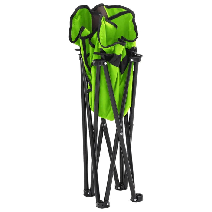 Camping Chairs with Pocket Foldable 2 pcs Green - Little and Giant Explorers vidaXL