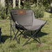 2 Foldable Camping Chairs with Pocket in Grey - Little and Giant Explorers vidaXL