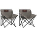 2 Foldable Camping Chairs with Pocket in Grey - Little and Giant Explorers vidaXL