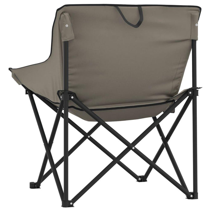 2 Foldable Camping Chairs with Pocket in Grey - Little and Giant Explorers vidaXL