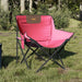 2 Foldable Camping Chairs with Pocket in Pink - Little and Giant Explorers vidaXL