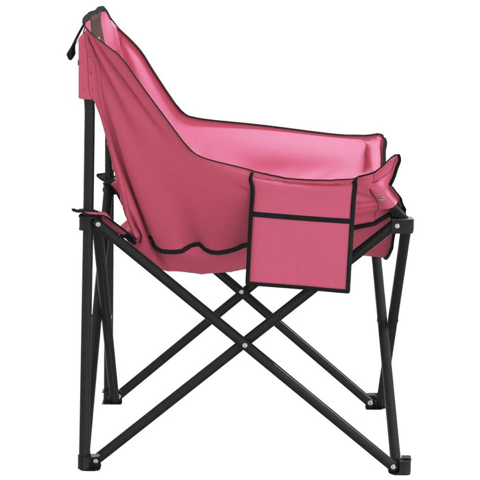 2 Foldable Camping Chairs with Pocket in Pink - Little and Giant Explorers vidaXL