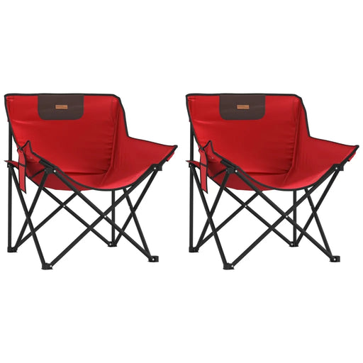 Camping Chairs with Pocket Foldable 2 pcs Red - Little and Giant Explorers vidaXL