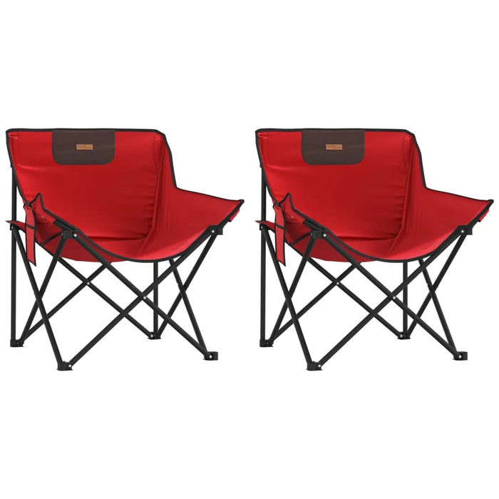 Camping Chairs with Pocket Foldable 2 pcs Red - Little and Giant Explorers vidaXL