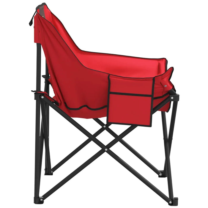 Camping Chairs with Pocket Foldable 2 pcs Red - Little and Giant Explorers vidaXL