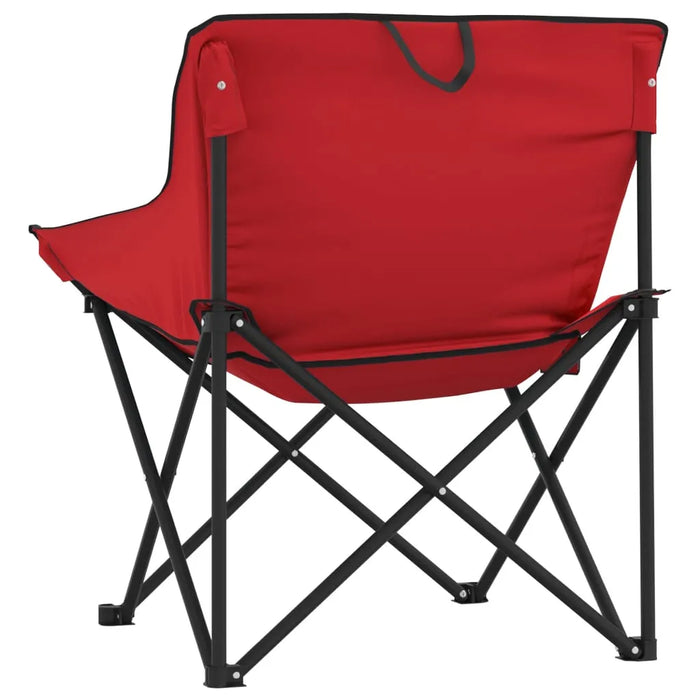 Camping Chairs with Pocket Foldable 2 pcs Red - Little and Giant Explorers vidaXL