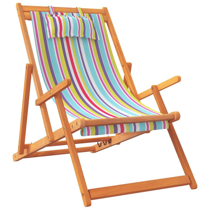 2 Folding Beach Chairs in Multi-Colour - Little and Giant Explorers vidaXL