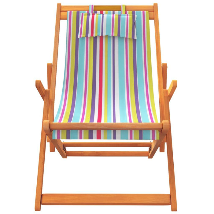 2 Folding Beach Chairs in Multi-Colour - Little and Giant Explorers vidaXL