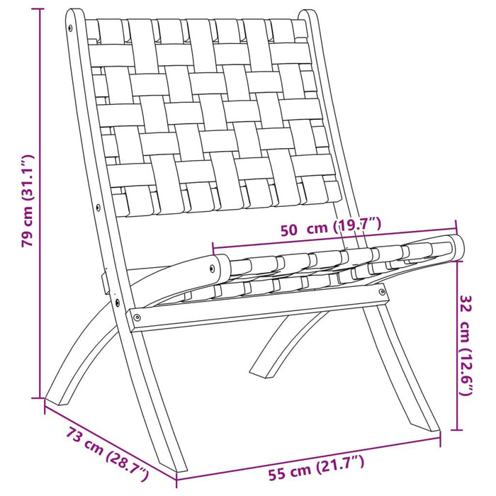 2 Folding Garden Chairs with Table in Black and Solid Wood - Little and Giant Explorers vidaXL