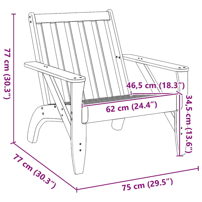 2 Garden Adirondack Chairs in White and Solid Wood Pine - Little and Giant Explorers vidaXL