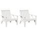 2 Garden Adirondack Chairs in White and Solid Wood Pine - Little and Giant Explorers vidaXL