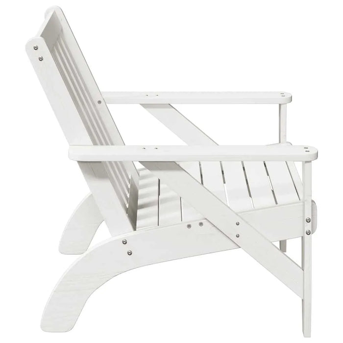 2 Garden Adirondack Chairs in White and Solid Wood Pine - Little and Giant Explorers vidaXL