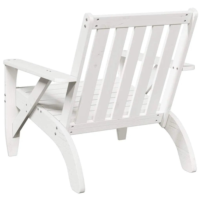 2 Garden Adirondack Chairs in White and Solid Wood Pine - Little and Giant Explorers vidaXL