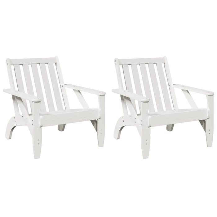 2 Garden Adirondack Chairs in White and Solid Wood Pine - Little and Giant Explorers vidaXL