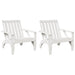 2 Garden Adirondack Chairs in White and Solid Wood Pine - Little and Giant Explorers vidaXL