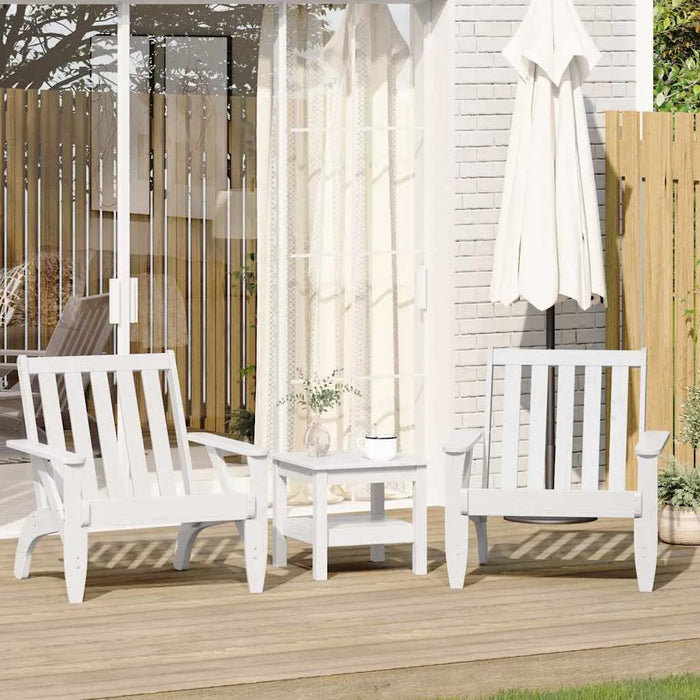 2 Garden Adirondack Chairs in White and Solid Wood Pine - Little and Giant Explorers vidaXL