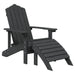 2 Garden Adirondack Chairs with Footstools in Anthracite - Little and Giant Explorers vidaXL