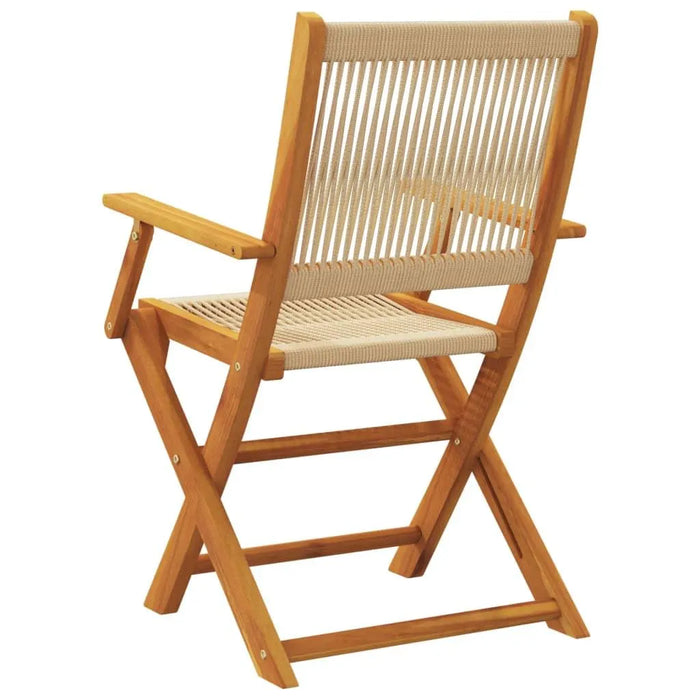 2 Garden Chairs in Beige and Solid Wood Acacia - Little and Giant Explorers vidaXL