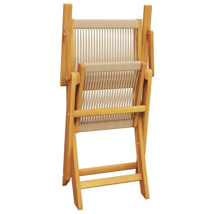 2 Garden Chairs in Beige and Solid Wood Acacia - Little and Giant Explorers vidaXL