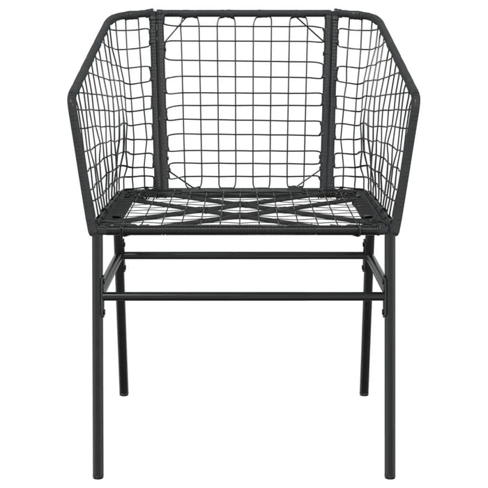 2 Garden Chairs in Black and Poly Rattan - Little and Giant Explorers vidaXL