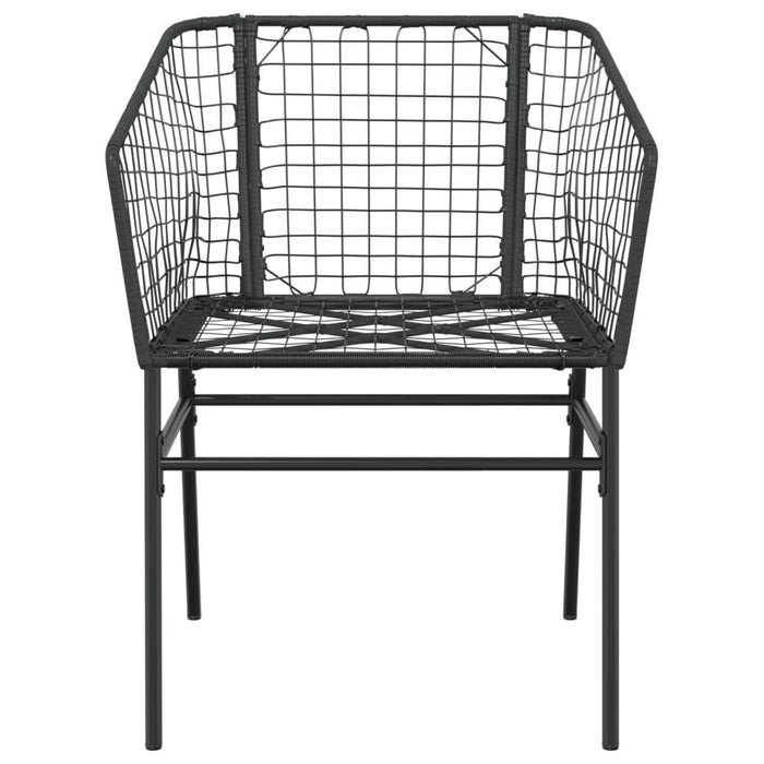 2 Garden Chairs in Black and Poly Rattan - Little and Giant Explorers vidaXL