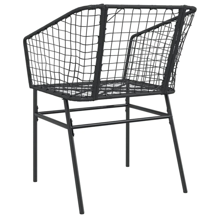 2 Garden Chairs in Black and Poly Rattan - Little and Giant Explorers vidaXL