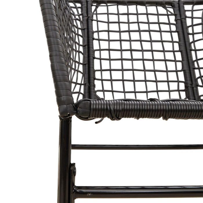 2 Garden Chairs in Black and Poly Rattan - Little and Giant Explorers vidaXL