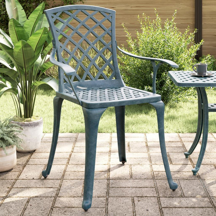 2 Garden Chairs in Green Cast Aluminium - Little and Giant Explorers vidaXL