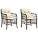 2 Garden Chairs with Cushions in Brown and Poly Rattan - Little and Giant Explorers vidaXL