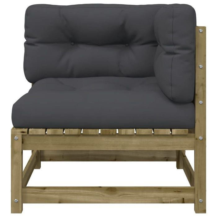 2 Garden Corner Sofas with Anthracite Cushions in Impregnated Wood Pine - Little and Giant Explorers vidaXL