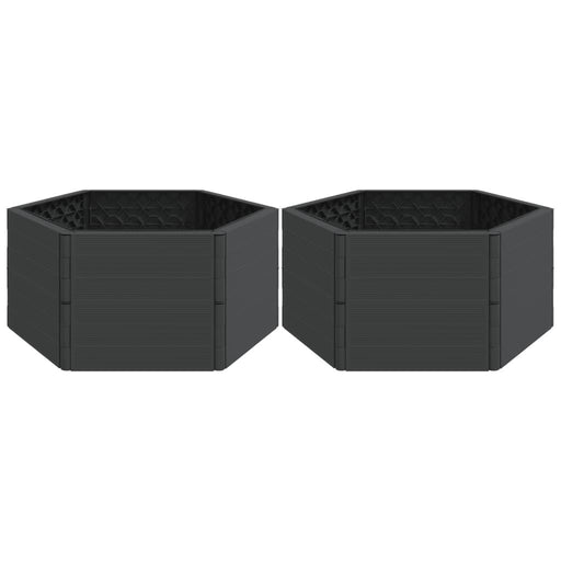 2 Garden Planters in Anthracite (53 x 26 x 3.5cm) - Little and Giant Explorers vidaXL