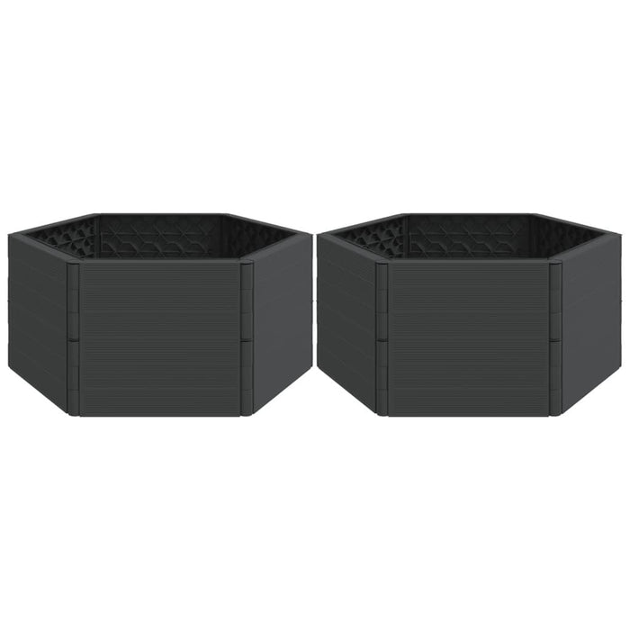 2 Garden Planters in Anthracite (53 x 26 x 3.5cm) - Little and Giant Explorers vidaXL