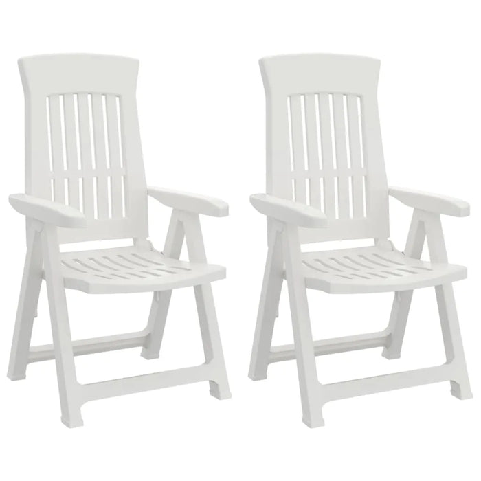 Garden Reclining Chairs 2 pcs White PP - Little and Giant Explorers vidaXL